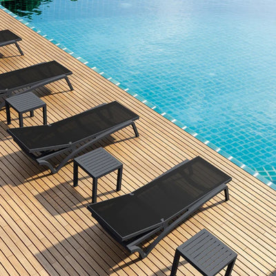 2 Piece Pacific Sun Lounger with Ocean Side Table Set