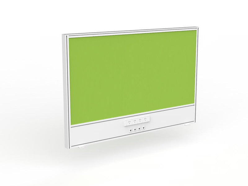 Studio Screen with Ducting for Agile Shared Desk - White Frame