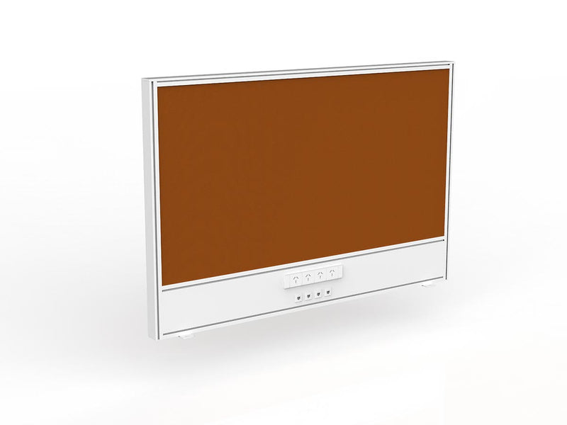 Studio Screen with Ducting for Agile Shared Desk - White Frame