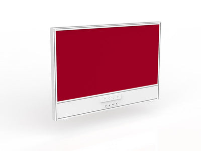 Studio Screen with Ducting for Agile Shared Desk - White Frame