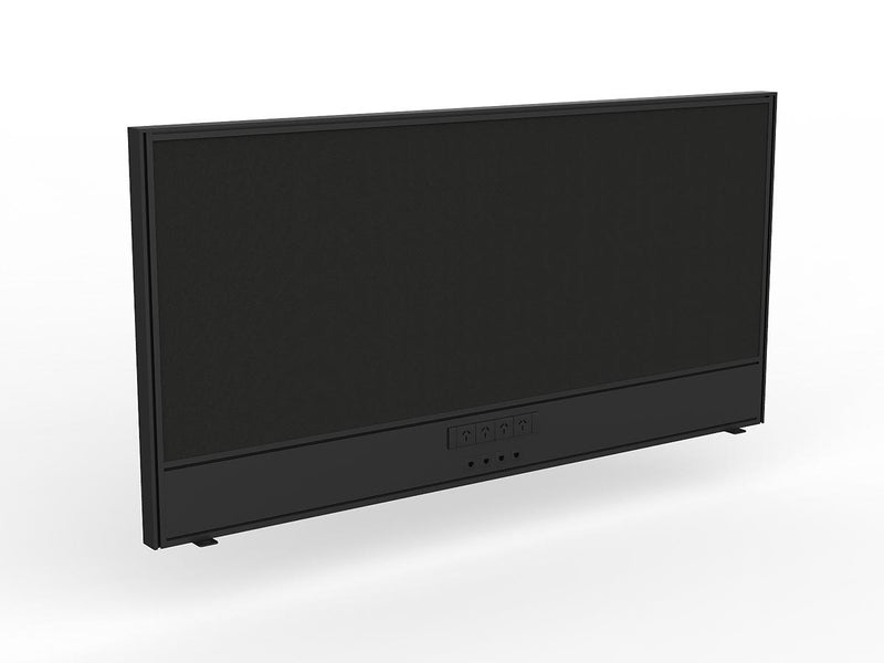 Studio Screen with Ducting for Agile Shared Desk - Black Frame