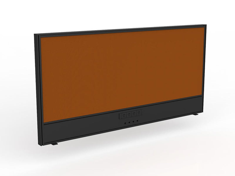 Studio Screen with Ducting for Agile Shared Desk - Black Frame