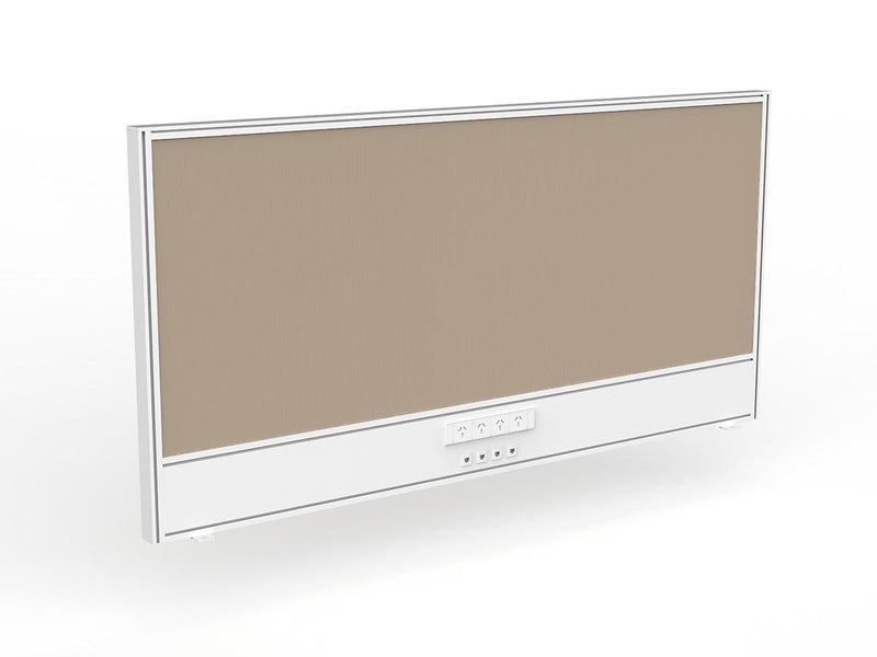 Studio Screen with Ducting for Agile Shared Desk - White Frame