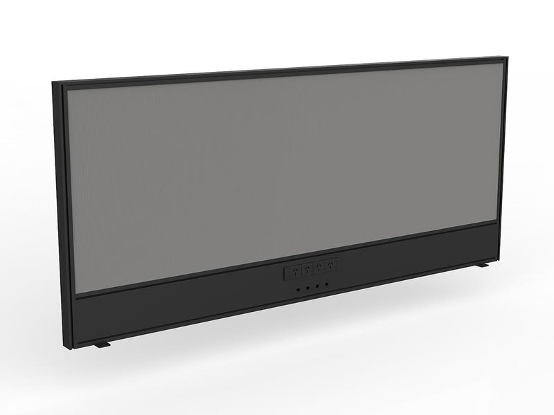 Studio Screen with Ducting for Agile Shared Desk - Black Frame