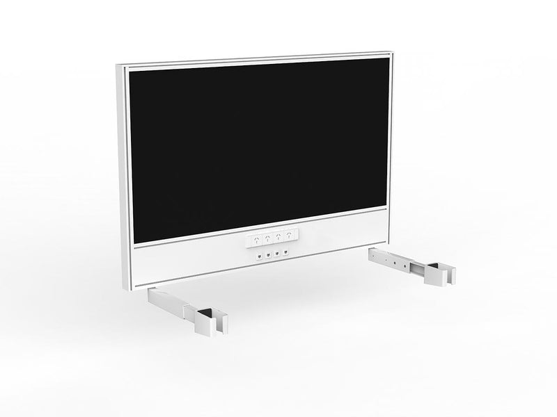 Studio Screen with Ducting for Agile Individual Desk - White Frame