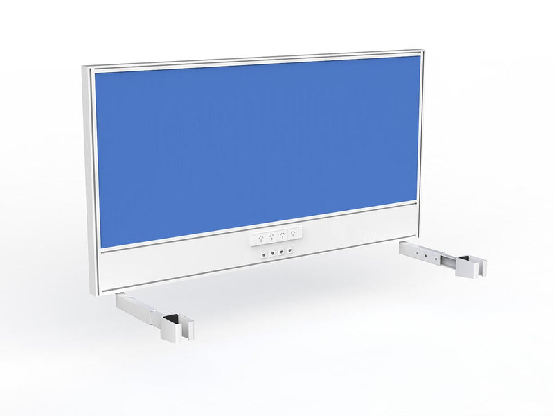 Studio Screen with Ducting for Agile Individual Desk - White Frame