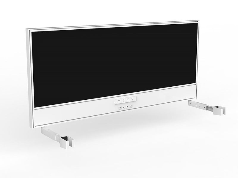 Studio Screen with Ducting for Agile Individual Desk - White Frame