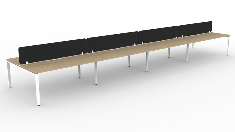 Deluxe Infinity Profile Leg 8 Person Back To Back Workstation - With Eco Panel Screen