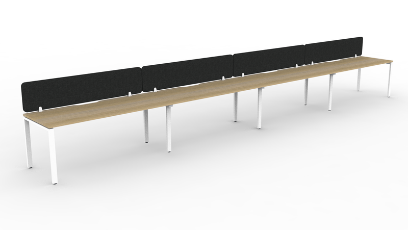 Deluxe Infinity Profile Leg 4 Person Single Sided Workstation - With Eco Panel Screen