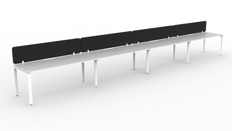 Deluxe Infinity Profile Leg 4 Person Single Sided Workstation - With Eco Panel Screen