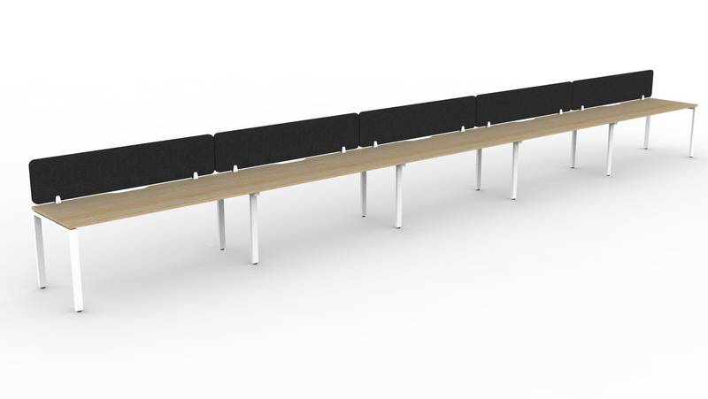 Deluxe Infinity Profile Leg 5 Person Single Sided Workstation - With Eco Panel Screen