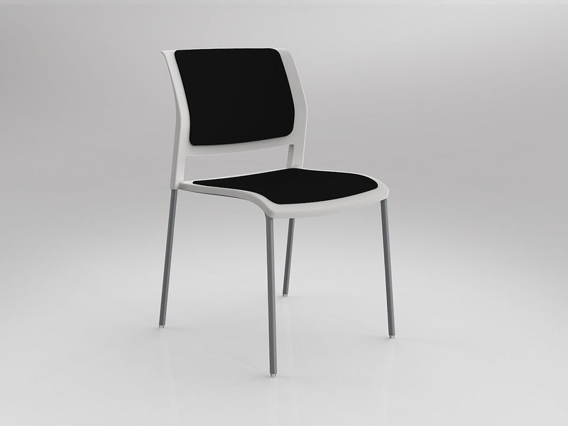 Game Chair With Upholstery - 4 Leg - White Shell Colour