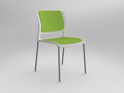 Game Chair With Upholstery - 4 Leg - White Shell Colour