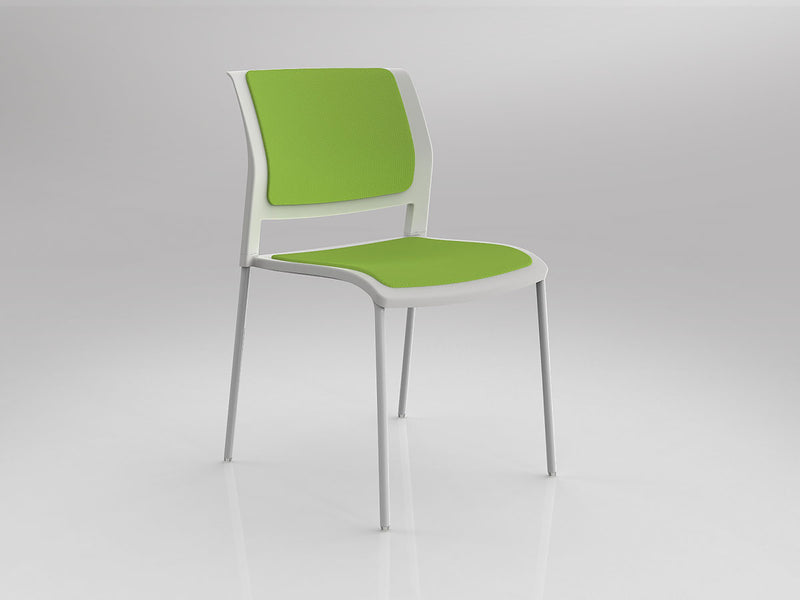 Game Chair With Upholstery - 4 Leg - White Shell Colour