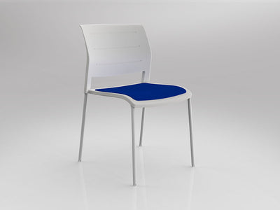 Game Chair With Upholstery - 4 Leg - White Shell Colour