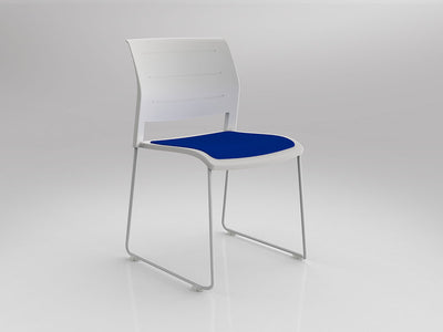 Game Chair With Upholstery - Sled Base - White Shell Colour