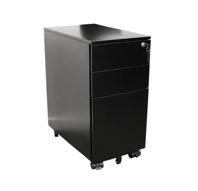 GO Steel 3 Drawer Slimline Mobile Pedestal