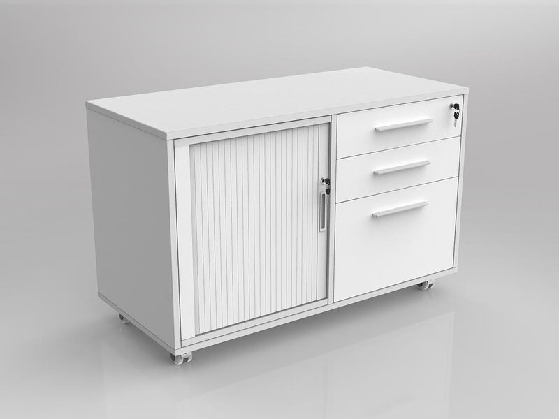 Axis Mobile Caddy Pedestal – Drawers and Tambour