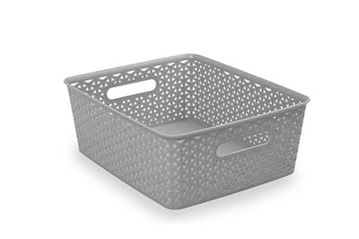 Grey Storage Basket Knotted Medium