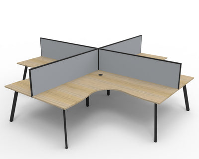 Deluxe Eternity 4 Person Corner Workstation