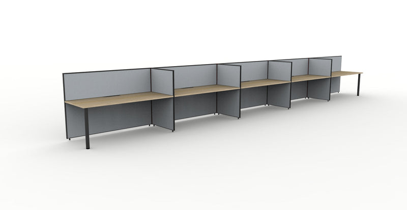 Shush30 Round Leg 5 Person Single Sided Workstation