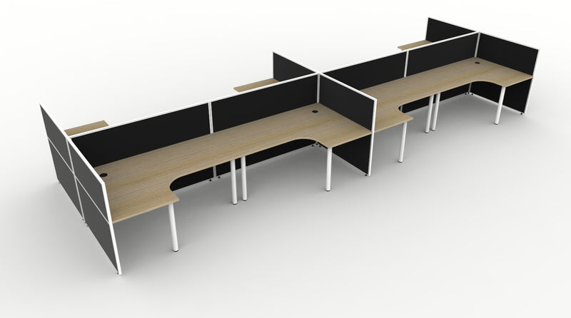 Shush30 Round Leg 8 Person Corner Workstation