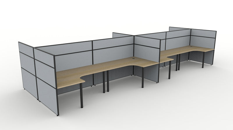 Shush30 Round Leg 8 Person Corner Workstation